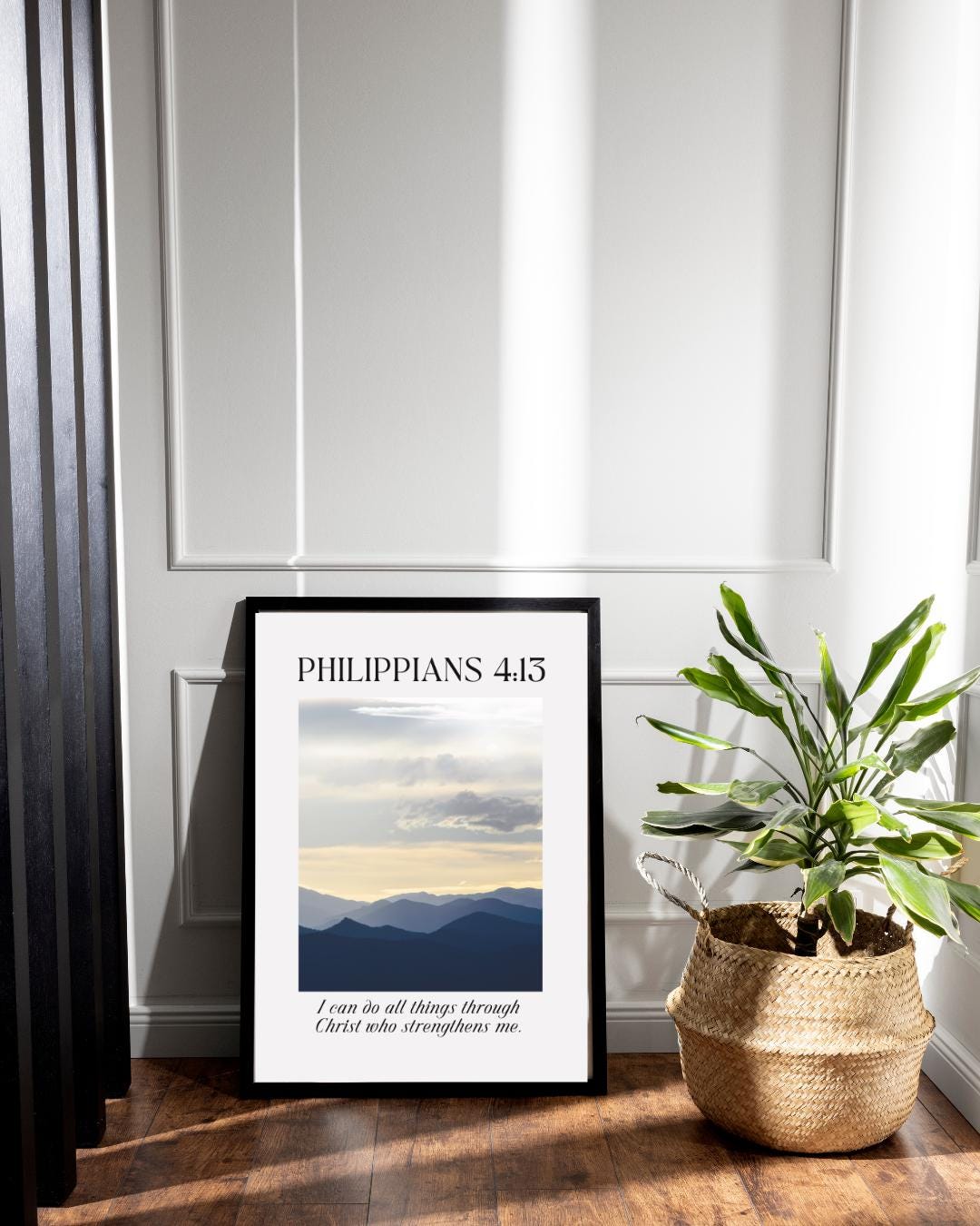 Philippians 4:13 Scripture Wall Art – Framed Christian Home Decor