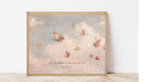 Butterfly Watercolor Framed Wood Sign – Joshua 1:9 Christian Wall Art