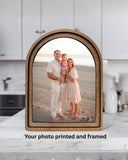 Personalized Arch Photo Frame – Custom Wood Arched Picture, Farmhouse Décor