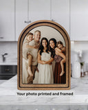 Personalized Arch Photo Frame – Custom Wood Arched Picture, Farmhouse Décor