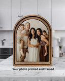 Personalized Arch Photo Frame – Custom Wood Arched Picture, Farmhouse Décor
