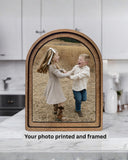 Personalized Arch Photo Frame – Custom Wood Arched Picture, Farmhouse Décor