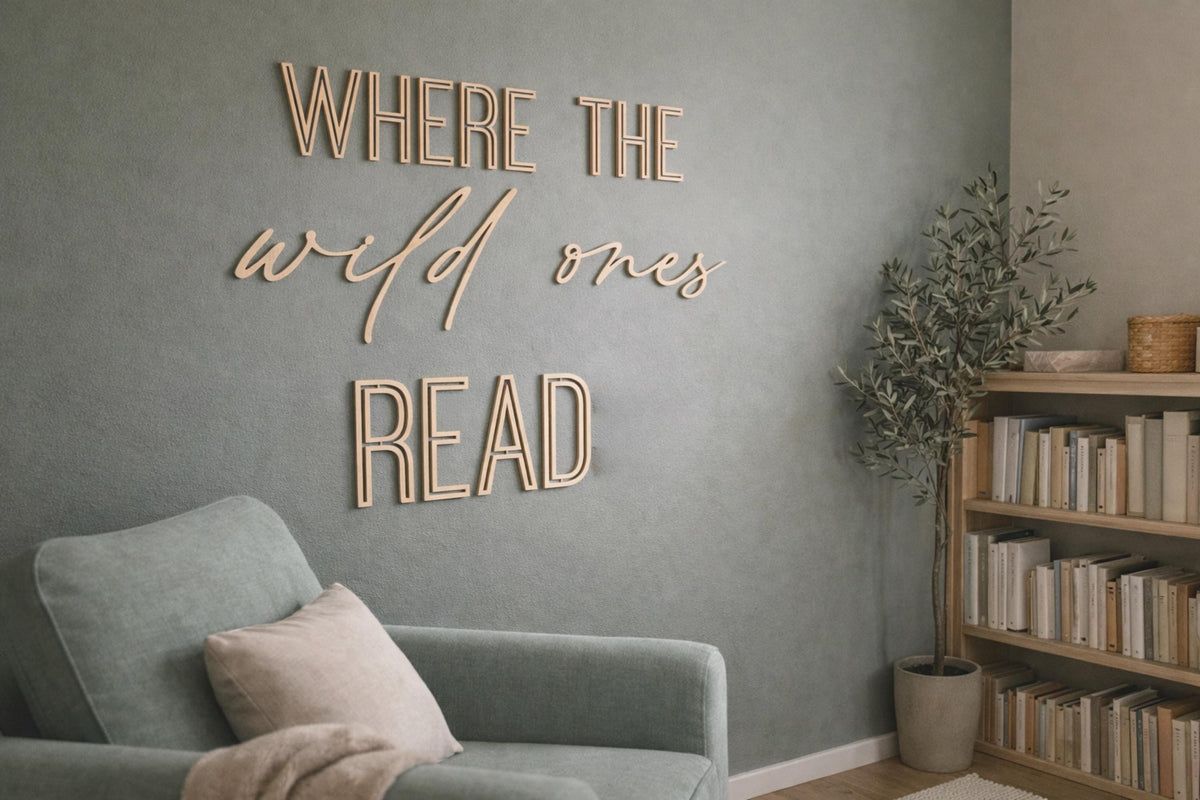Where the Wild Ones Read Wood Sign | Neutral Nursery Wall Art