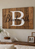 Personalized Last Name Pallet Sign with Established Date Custom Rustic Wood Family Name Sign | Wedding Anniversary Gift Farmhouse Wall Decor