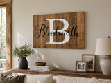 Personalized Last Name Pallet Sign with Established Date Custom Rustic Wood Family Name Sign | Wedding Anniversary Gift Farmhouse Wall Decor