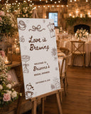 Love Is Brewing Bridal Shower Sign Printed, Custom Bridal Shower Welcome Sign, Coffee Theme Shower Decor, Printed Welcome Board