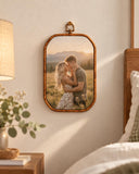 Custom Canvas Photo Hoop, Personalized Family Photo Frame, Vintage Embroidery Hoop Wall Decor, Wedding Photo Gift, Anniversary Keepsake
