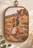 Custom Canvas Photo Hoop, Personalized Family Photo Frame, Vintage Embroidery Hoop Wall Decor, Wedding Photo Gift, Anniversary Keepsake