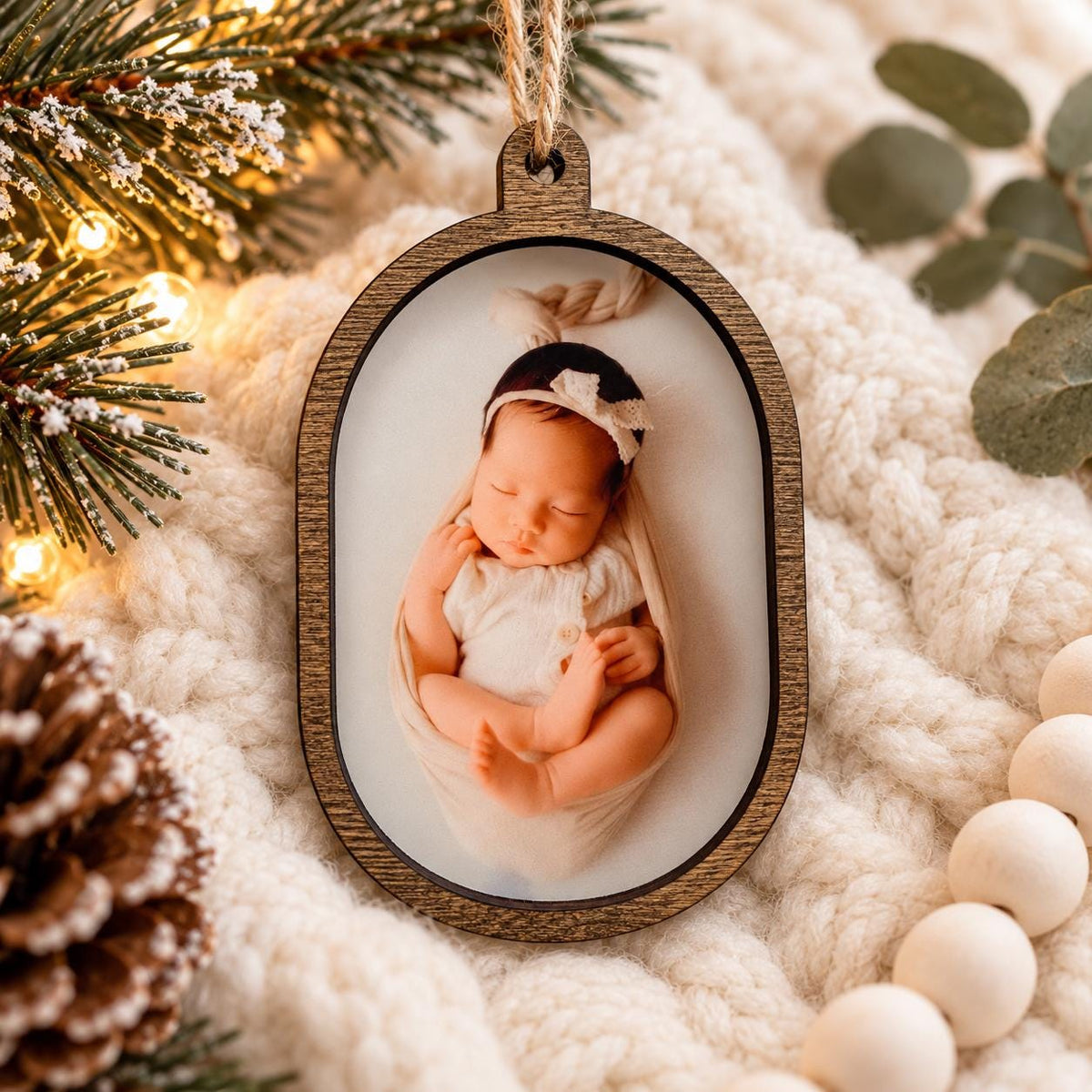 Personalized Family Photo Ornament, Custom Wood Christmas Ornament, Family Picture Keepsake Gift