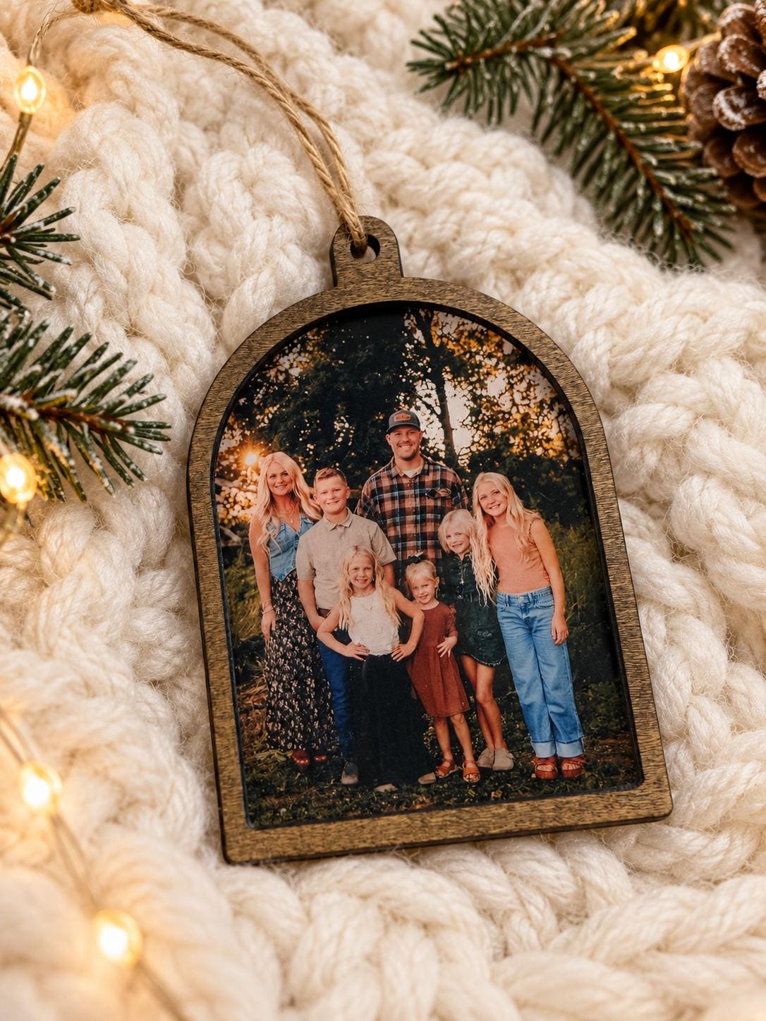 Personalized Family Photo Ornament, Custom Wood Christmas Ornament, Family Picture Keepsake Gift