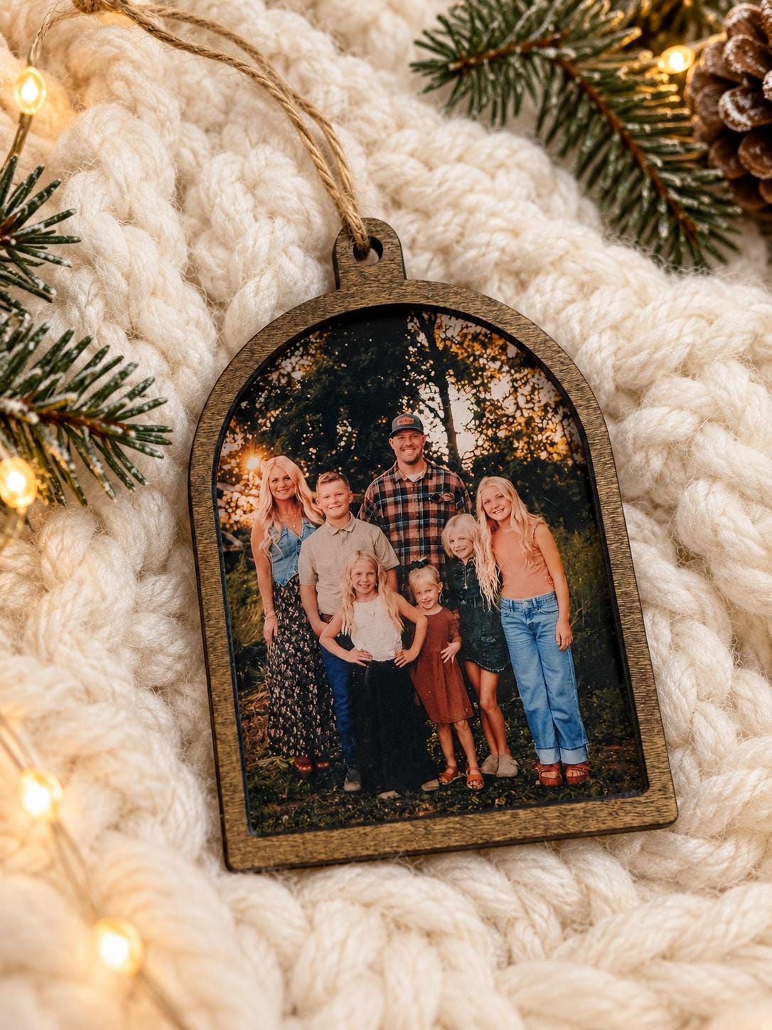Baby's First Christmas Ornament, Personalized Baby Photo Ornament, Custom Wood Newborn Keepsake Gift