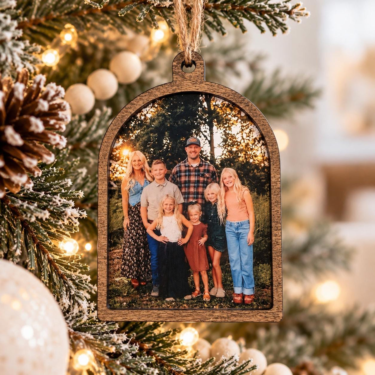 Baby's First Christmas Ornament, Personalized Baby Photo Ornament, Custom Wood Newborn Keepsake Gift