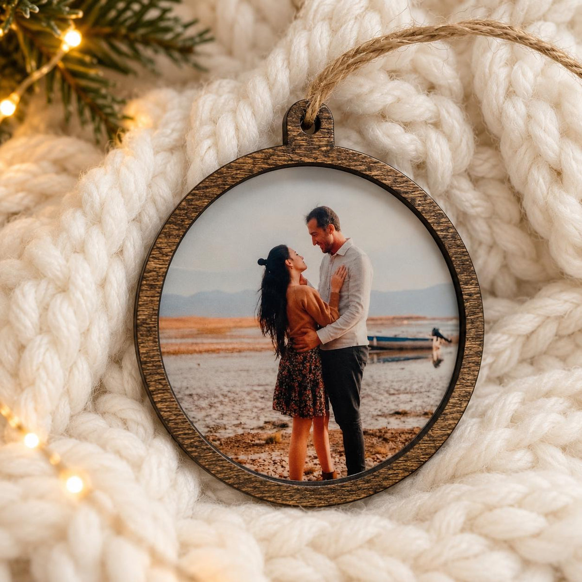 Personalized Family Photo Ornament, Custom Wood Christmas Ornament, Family Picture Keepsake Gift