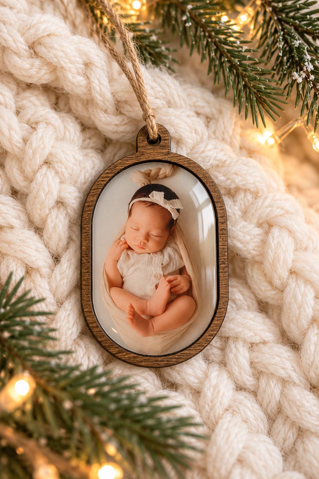 Personalized Family Photo Ornament, Custom Wood Christmas Ornament, Family Picture Keepsake Gift