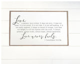 1 Corinthians 13 Wood Sign | Master Bedroom Wall Decor | Love is Patient Love is Kind | Bedroom Wall Decor | Above Bed Decor | Bedroom Signs