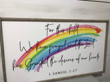 Rainbow Baby Sign | Rainbow Baby Decor | Nursery Decor | For This Child We have Prayed | 1 Samuel 1:27 Sign