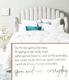 You And Me Everyday Framed Wood Sign | The Notebook Sign | Movie Quote Custom Wall Art | Love Saying | Farmhouse Style Sign |Above Bed Decor