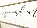You and Me since sign | Established sign | Master bedroom wall decor | Master bedroom sign | Farmhouse bedroom decor | Wood framed sign |