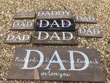 Father's Day Gift | Rustic Wood Dad Sign | Family Wall Sign | Family Sign Gift Idea | Dad Gift From Kids