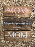 Mother's Day Gift | Rustic Wood Mom Sign | Family Wall Sign | Family Sign Gift Idea |Mom Gift From Kids