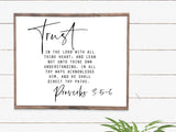 trust in the Lord with all thine heart sign | scripture sign | Proverbs 3:5-6 | wood signs | Bible verse sign | scripture wall decor