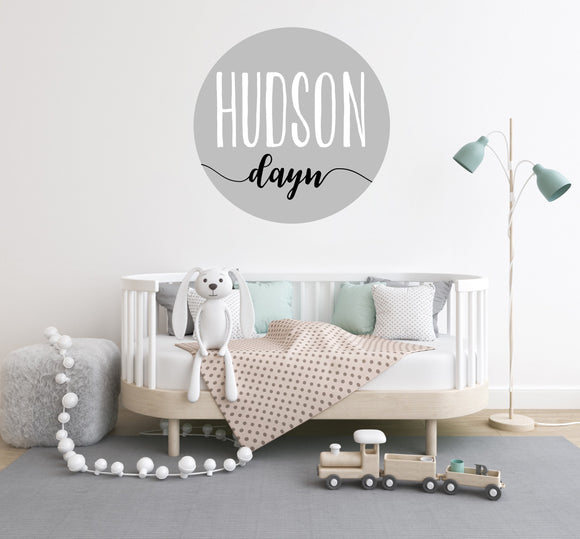 Round Nursery Name Sign, 12-36 Inch, Baby Shower, Round plaque, Personlized Wooden Sign, 3D Crib sign,