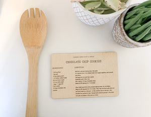 Custom Wooden Recipe Card