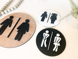 Bathroom symbol wood 3D sign | adult Kid bathroom Sign | Laser cut bathroom wall decor | Wooden wall art |