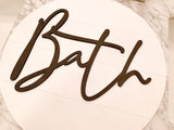 Bath 3D cut out Sign | Faux Shiplap Round Bath sign