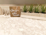 wash your hands wood block 3D sign | Wash your hands bathroom Sign | Laser cut bathroom wall decor | Wooden wall art |