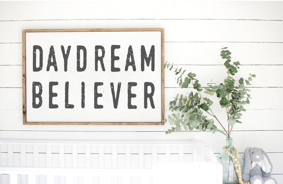 Daydream Believer Framed Wood Sign