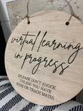 Virtual Learning Sign | Front Door Sign | Front Door Virtual Learning Sign | Do Not Knock Sign | Funny Front Door Sign
