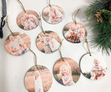 Christmas engaged ornament | Our first Christmas engaged | Wood Personalized Photo Christmas Ornament | Round photo ornament |Photo on Wood