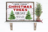 Distressed Farm Fresh Christmas Tree Sign | Christmas Distressed Sign
