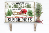 Distressed Winter Wonderland Sleigh Rides Christmas Tree Sign | Christmas Distressed Sign