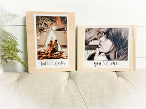 Valentine’s Day photo sign for him her | Personalized photo printed on wood | Picture on Wood | Photo on wood | Your Photo Printed on Wood