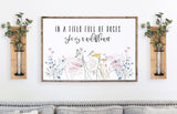 In a Field Full of Roses She is a Wildflower Sign | Girl Nursery Sign | Girls Bedroom Decor | Farmhouse Wooden Sign | Wooden Home Sign
