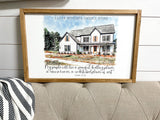 Watercolor Home Portrait on Wood | Watercolor Print | Home Wood Sign | Our First Home | Housewarming Gift Idea | Realtor Gift Homeowner Gift