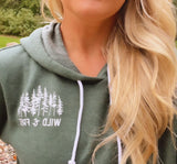 Wild and Free Women's Hooded Sweatshirt | Outdoor Hoodie | Hiking and Camping Hooded Sweatshirt | Trees Hooded Sweatshirt