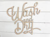 Wash and Dry laundry wood 3D sign | wash and dry laser cut Sign | Laser cut laundry wall decor | Wooden wall art