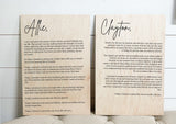 Modern Unframed Wooden Wedding Vows Sign | His and Her Customized Vows | Wedding Vow Print | Large Set of Wood Signs | Bedroom Wall Art
