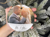 Personalized Couple Christmas Ornament, Engagement Ornament, Married Ornament, Save The Dates, Custom Christmas Ornament, Photo Ornament