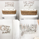 Wash your hands bathroom wall Cutout | Wash bathroom Decor | bathroom cutouts | Funny Bathroom Sign | Bathroom Wall Decor | 3D Cutout
