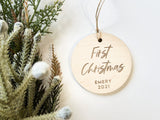Personalized First Christmas Ornament, baby Ornament, First Christmas Ornament, Custom Christmas Ornament, Engraved Ornament