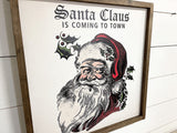 Vintage Santa Claus framed wooden Sign | Christmas Sign | Holiday Sign Christmas Wood Sign, Christmas Decor, Farmhouse Christmas Decor