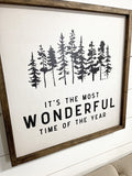 It's the most wonderful time of the year Wood framed Sign | Christmas Sign | Holiday Sign