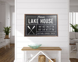 Customized Lake House Sign | Modern | Wall Decor | Family Name | Large Rustic Art | Summer Cottage Cabin Lake | Personalized Lake Life Sign