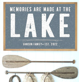 Customized Lake House Sign | Memories are Made at the Lake | Family Name | Summer Cottage Cabin Lake | Personalized Lake Life Sign