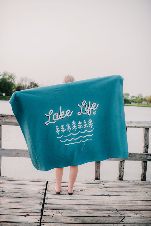 Lake life Sherpa cozy blanket | Lake life blanket | outdoor blanket | Sherpa